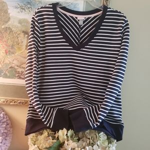 a new day Navy and White Striped Sweatshirt